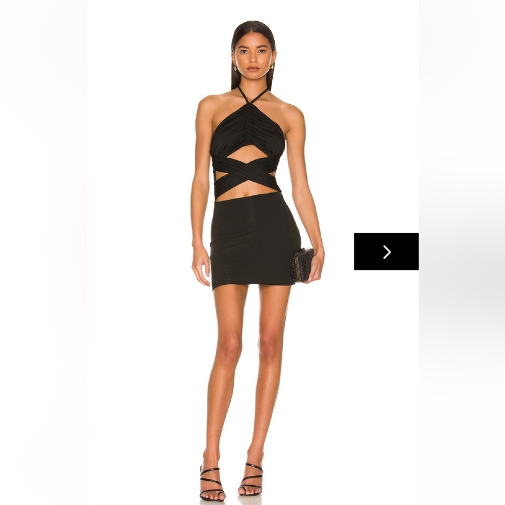 Superdown Black Cutout Halter Mini Dress. Size Small.